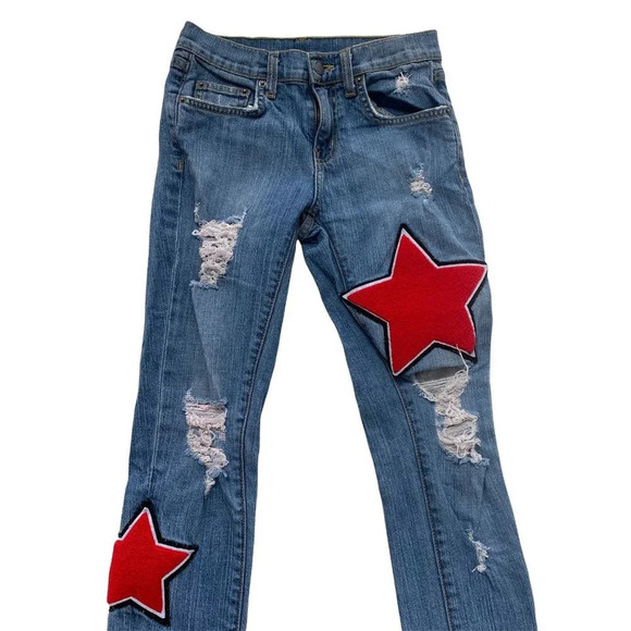 CARMAR Star Patch Jeans LF Sz 24 - Picture 3 of 7